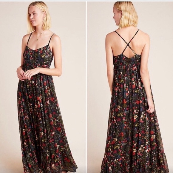 ❤️NWOT Anthropology Massima Floral Maxi Dress by Payal Jain size M❤️ - Picture 2 of 12